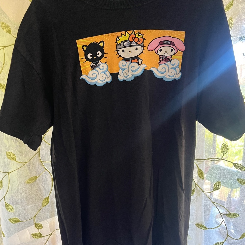 Black SANRIO x NARUTO Graphic T-Shirt